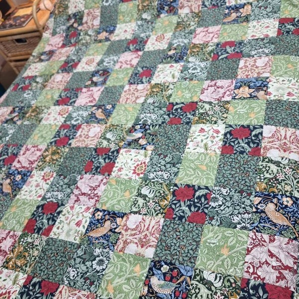 Traditional Patchwork Quilt, William Morris Designs.