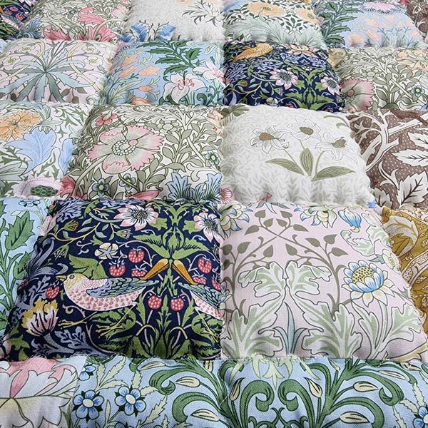 Cot-Bed Patchwork Baby Quilt, Eight William Morris Designs.