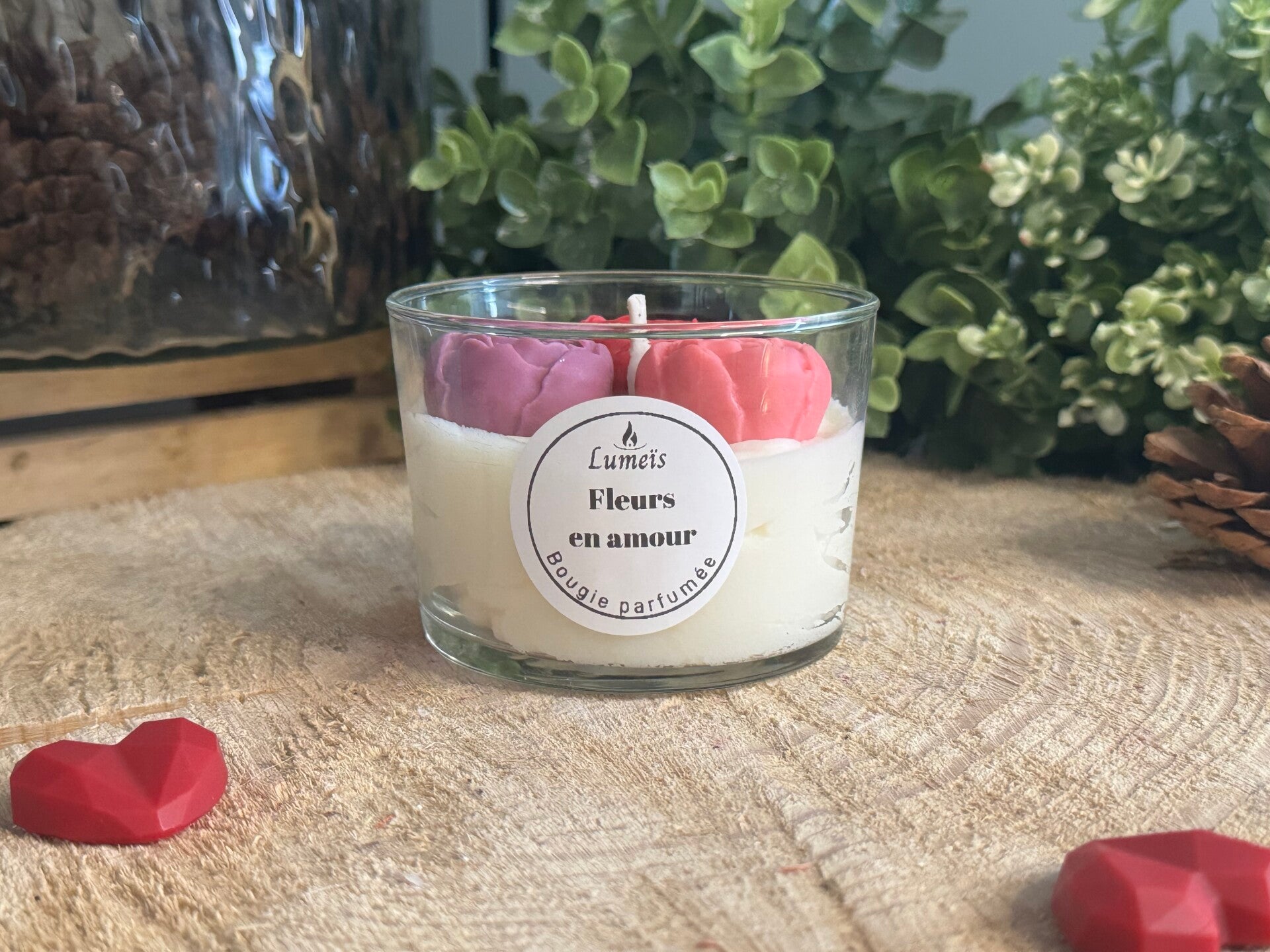 Bougie Fleurs en amour
