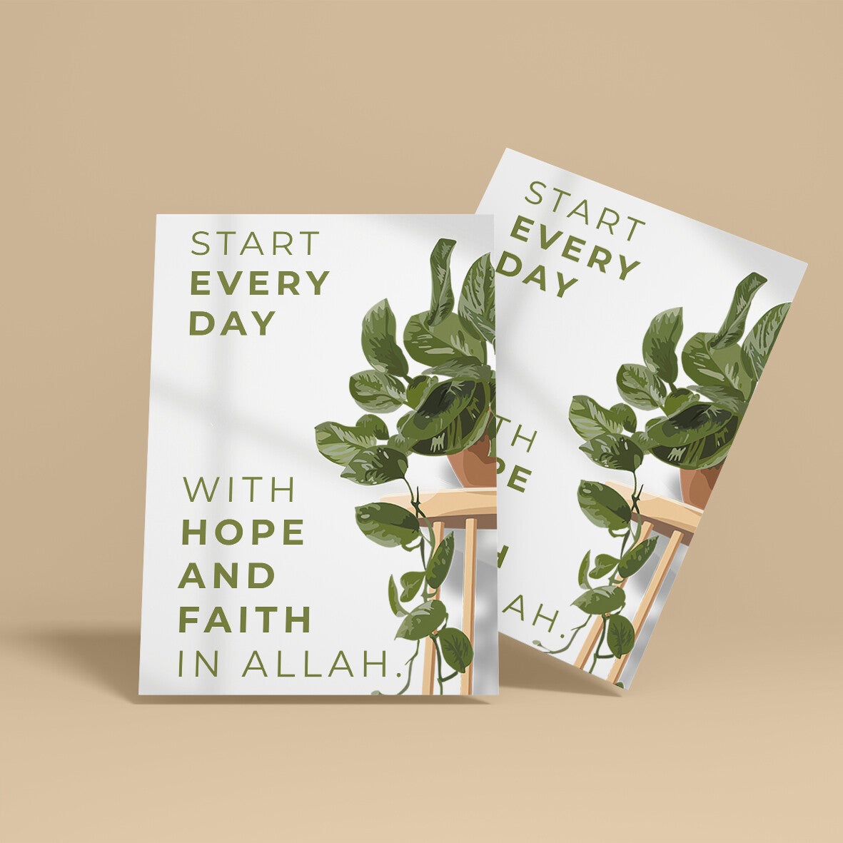 Leinen Postkarte "Hope & Faith"