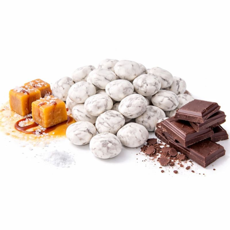 Dragées galet caramel/chocolat noir (100g)