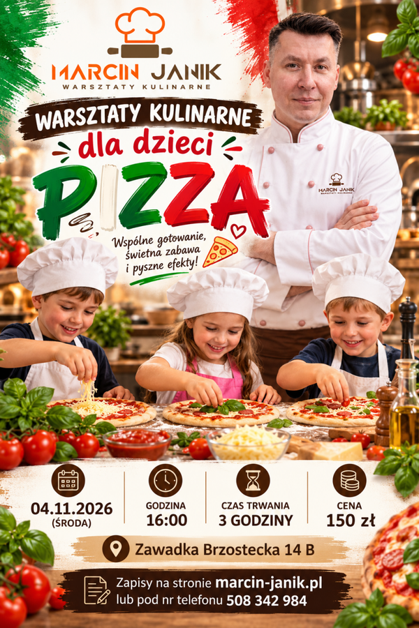 Warsztaty kulinarne dla dzieci PIZZA 04.11.2026 r.