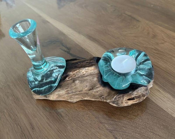 Kleine Bloemenvaas en Theelichthouder