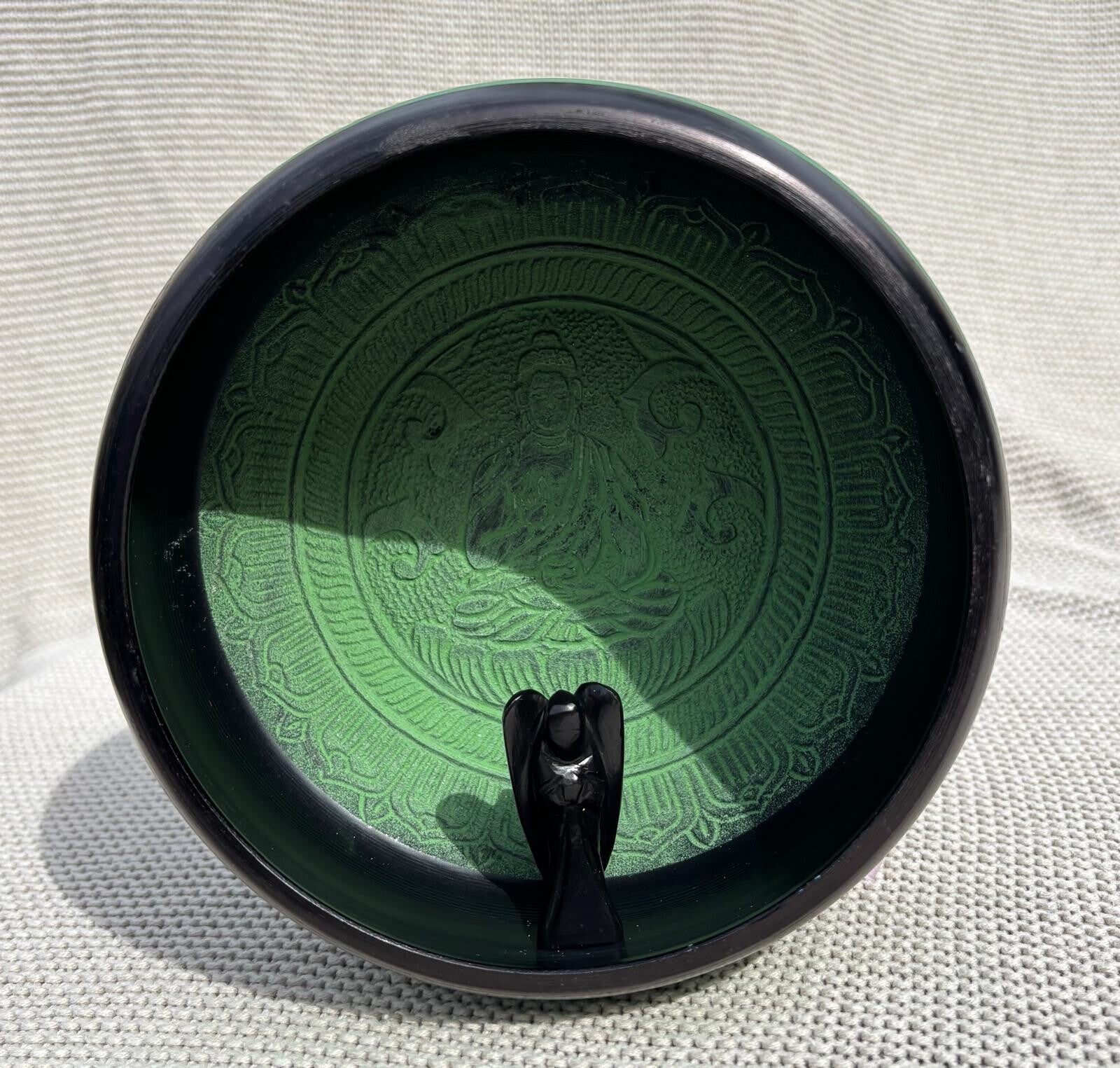 Hand Gesneden Edelstenen Engel - Zwarte Agaat