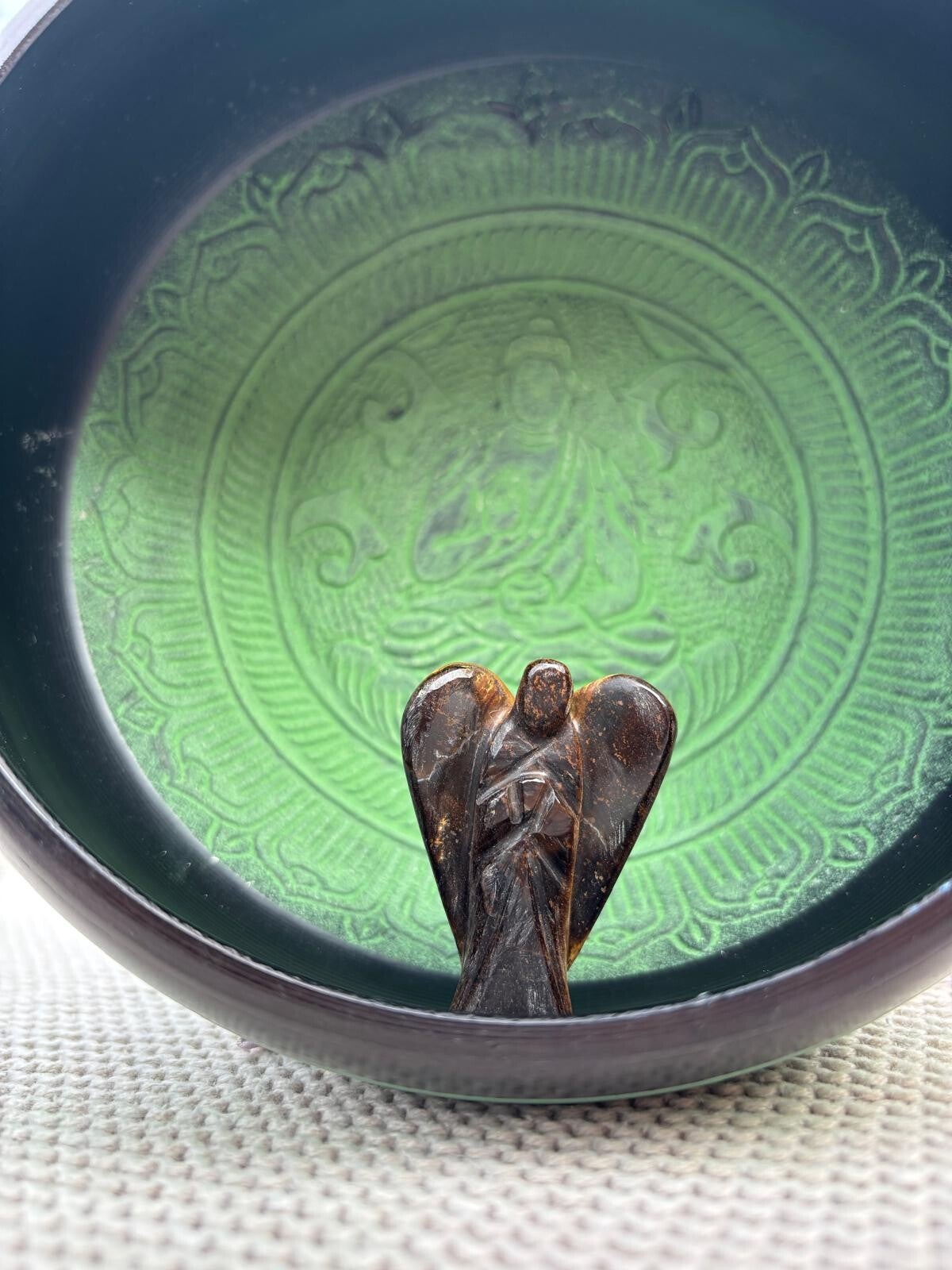 Hand Gesneden Edelstenen Engel - Tijgeroog 50MM