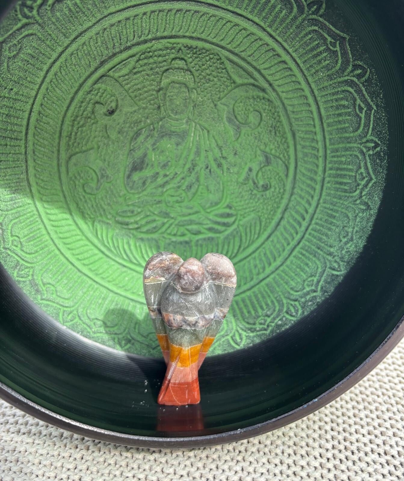 Handgesneden Edelsteen Engel - Zeven Chakra Gebonden (ca. 5 cm)