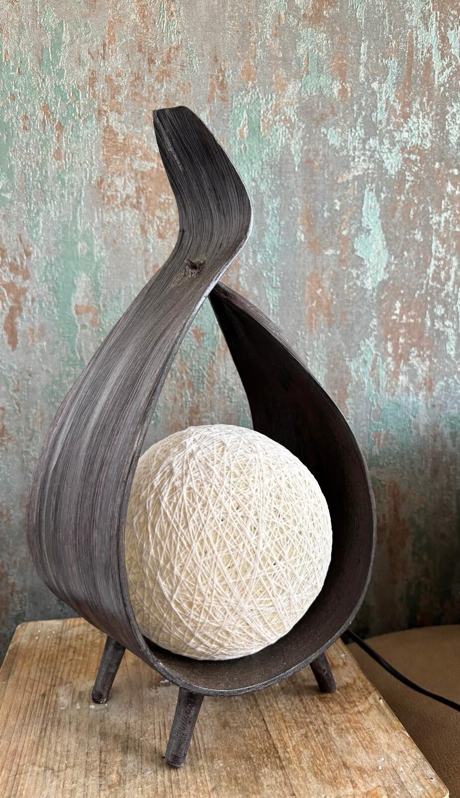 Natuurlijke Kokos Blad Lamp - Chocolade