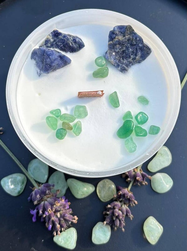 Chakra Kristallen Kaarsen - Keelchakra