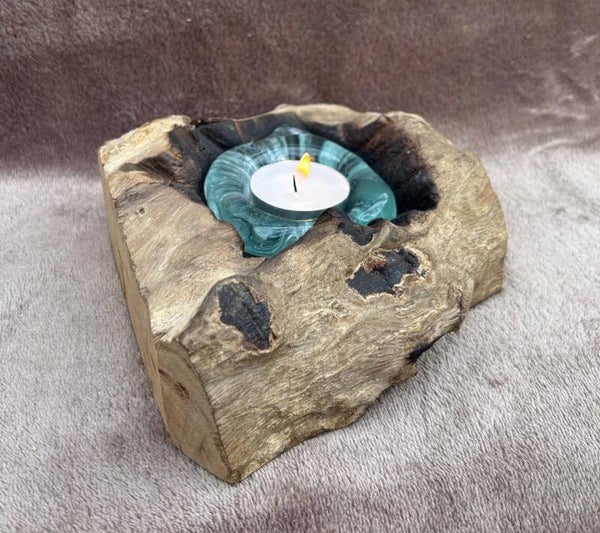 Enkele houder van Gesmolten Glas op hout