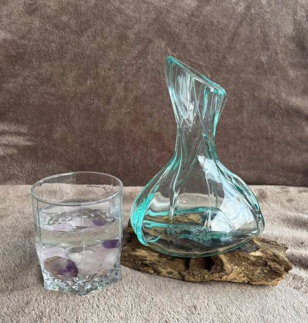 Gesmolten Glas Luxe Mini Karaf op Hout