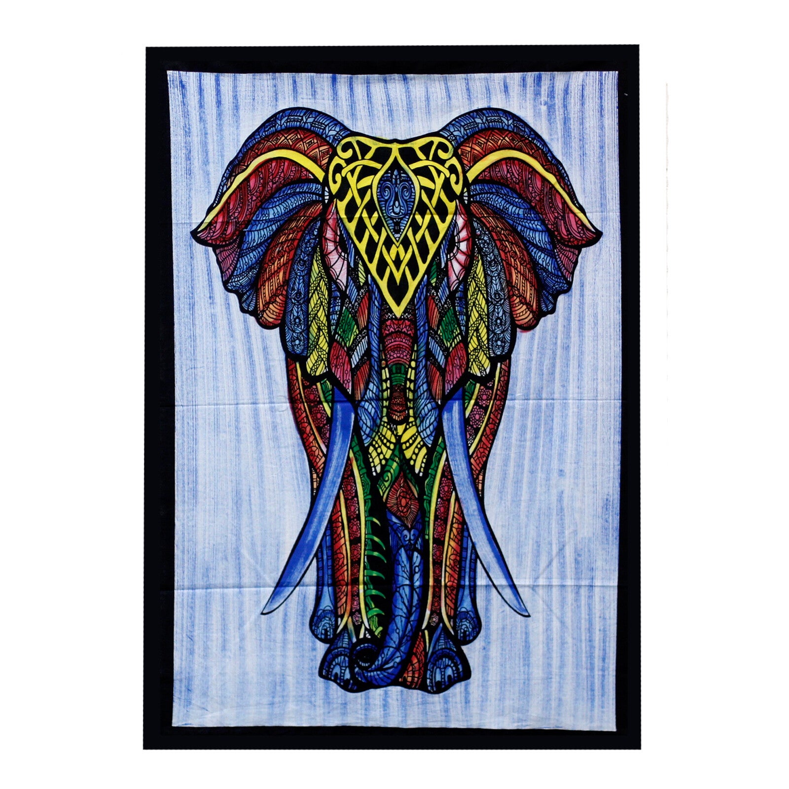 Wanddoek Katoen - Hand Geschilderd - Olifant 115 x 75cm