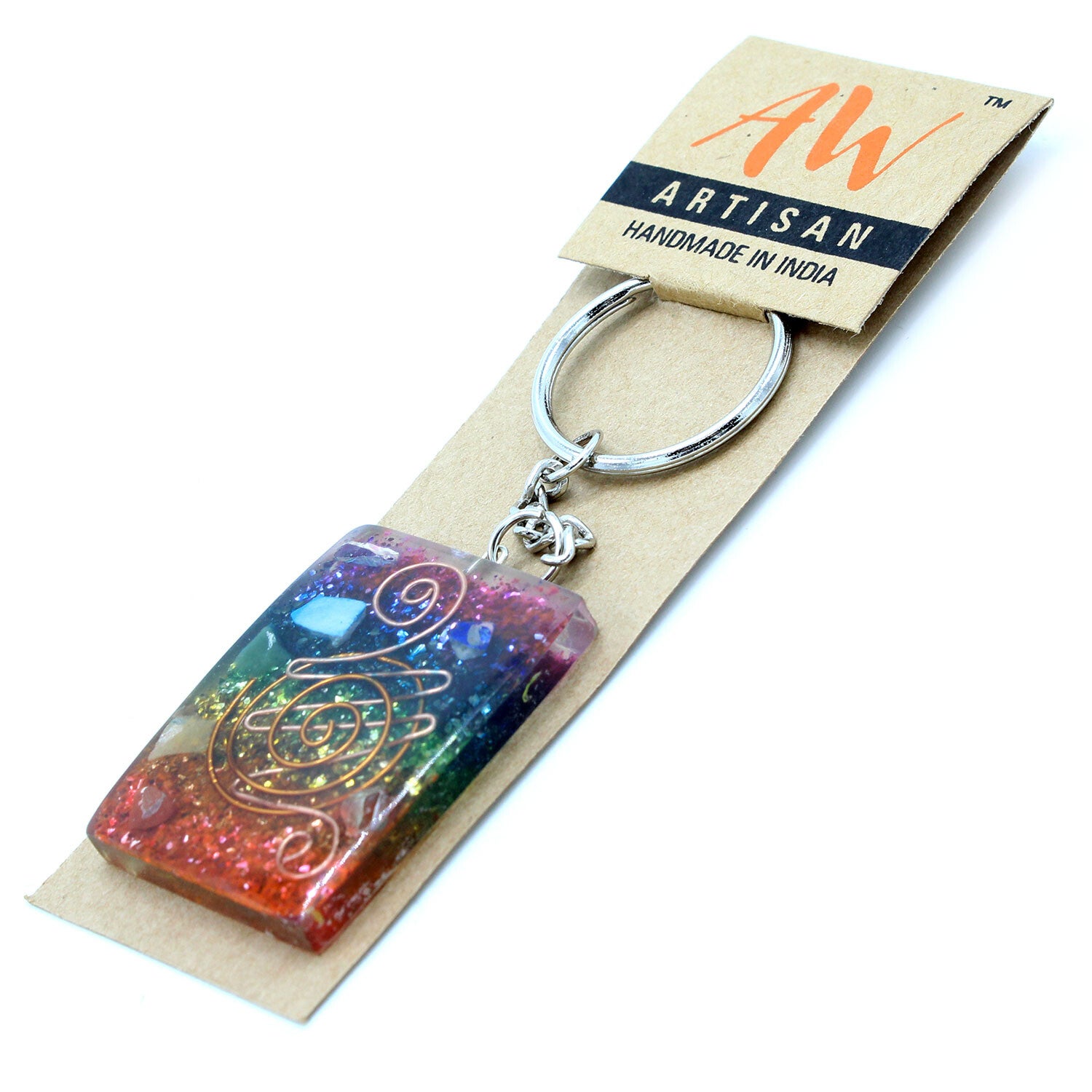 Orgonite Power Sleutelhangers - Koper en Chakra Huisbescherming