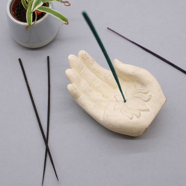 Hand Wierookbrander - Lotus (wit)