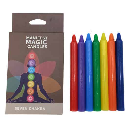 Zeven Chakra Manifest Kaarsen (pak van 7)