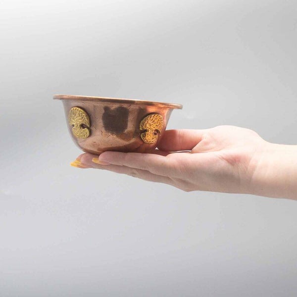 Koperen Rituele Kom met Boom des Levens 12x5cm