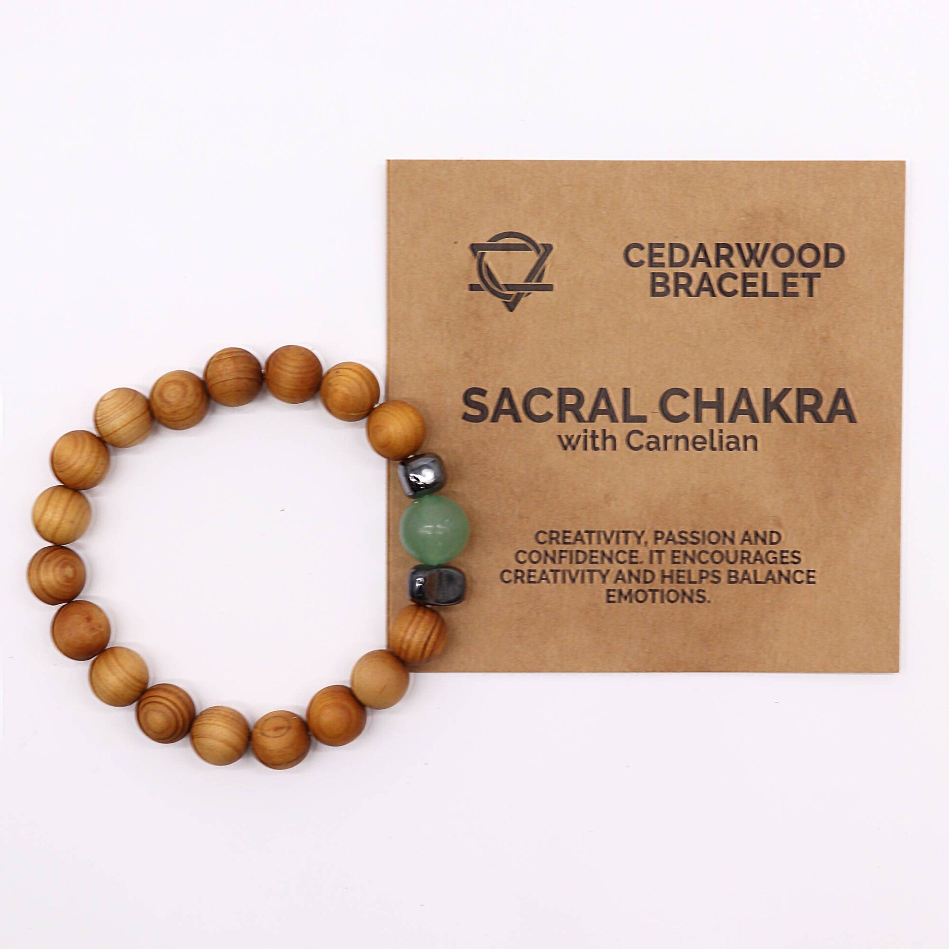 Cederhout Sacraal Chakra Armband met Carneool