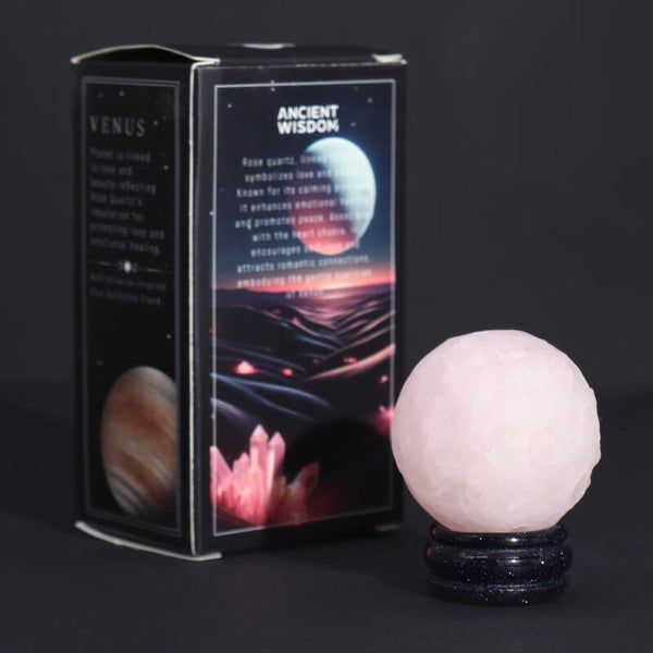 Rozenkwarts Planeet op een Sola Goldstone Standaard - 40mm