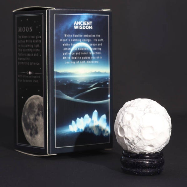 Witte Howliet Planeet op een Sola Goldstone Standaard - 40mm (30x15mm standaard)
