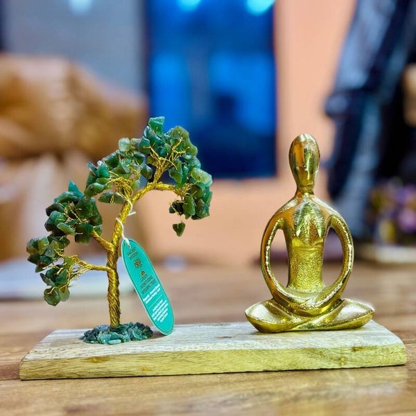 Yogatuin Edelsteen - Padmasana - Groene Aventurijn Gekantelde Boom - 100 steentjes