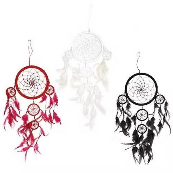 Bali Droomvangers - Large Rond - Zwart/Wit/Rood