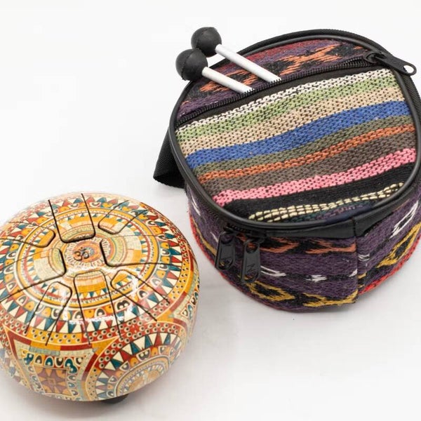 Kleine Happy Drum Om Mandala – Steel Tongue Drum – 13 × 9 cm