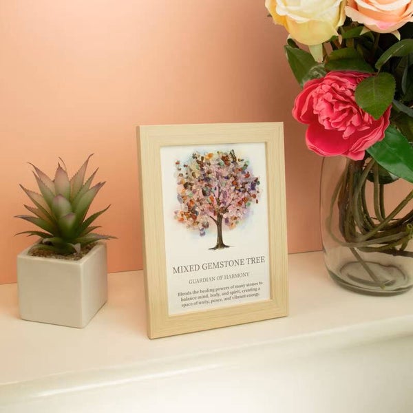 Edelsteenafbeelding - Levensboom - Multicolor (20x14.7x1cm)