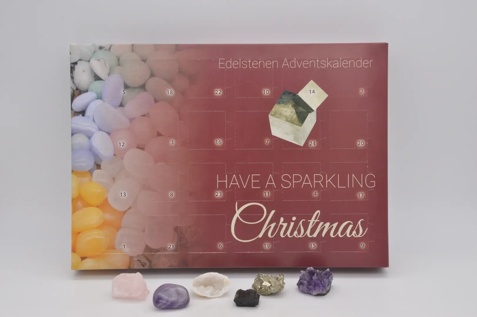 Edelstenen adventskalender 2024 - A4 formaat rood