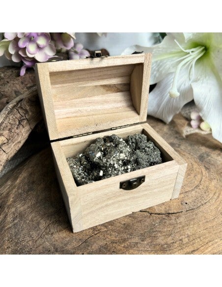 Fool's Gold Treasure box (schatkistje met ruwe pyriet brokjes)
