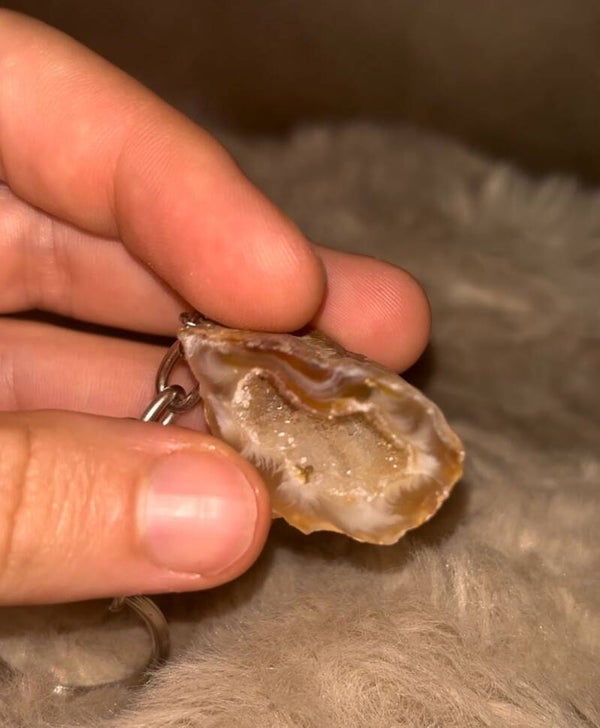 Agaat geode sleutelhangers (nr. 3)