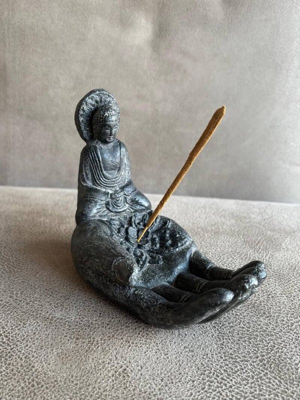 Boeddha & Hand Wierookbrander (zwart)