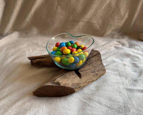 Gesmolten glas Arfully prachtig gevormde Kom op Hout