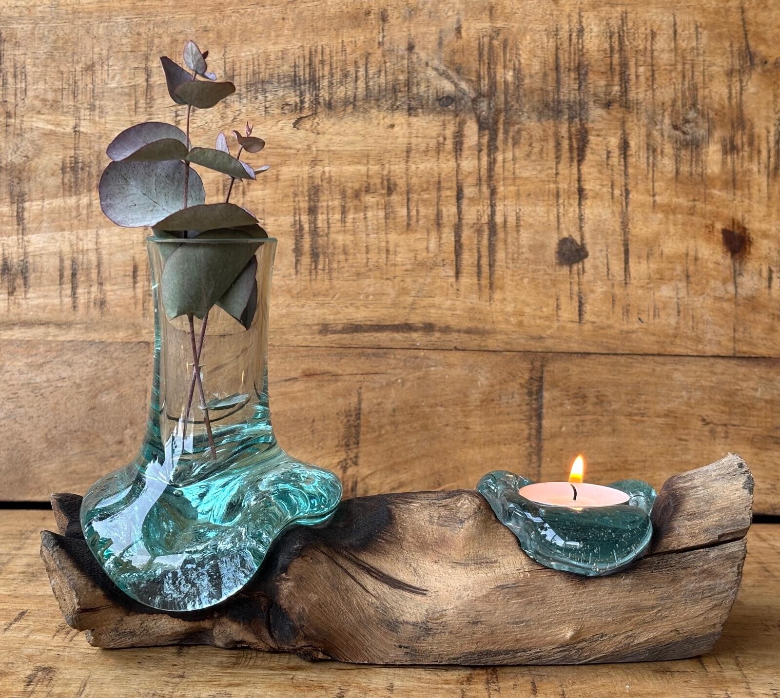 Kleine Bloemenvaas en Theelichthouder