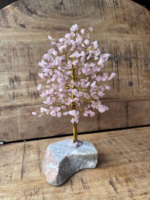 Indiase Edelstenen Boom - Rozenkwarts - 320 Stenen