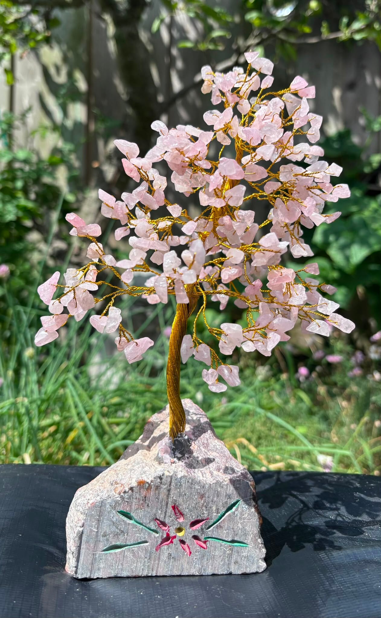 Indiase Edelstenen Boom - Rozenkwarts - 320 Stenen