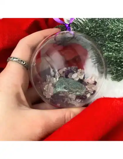 Kerstbal Gouden driehoek met Aventurijn