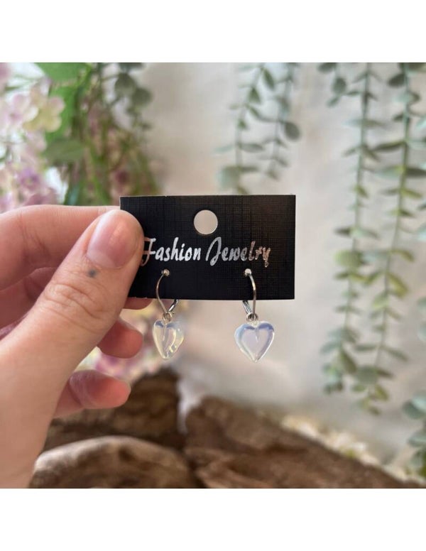 Opaliet hartjes oorbellen - fashion jewelry