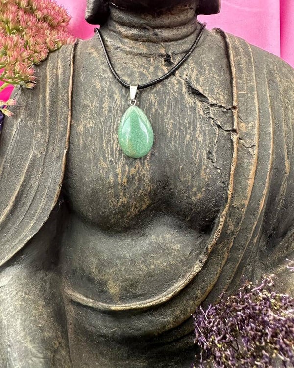 Groene aventurijn ovalen ketting