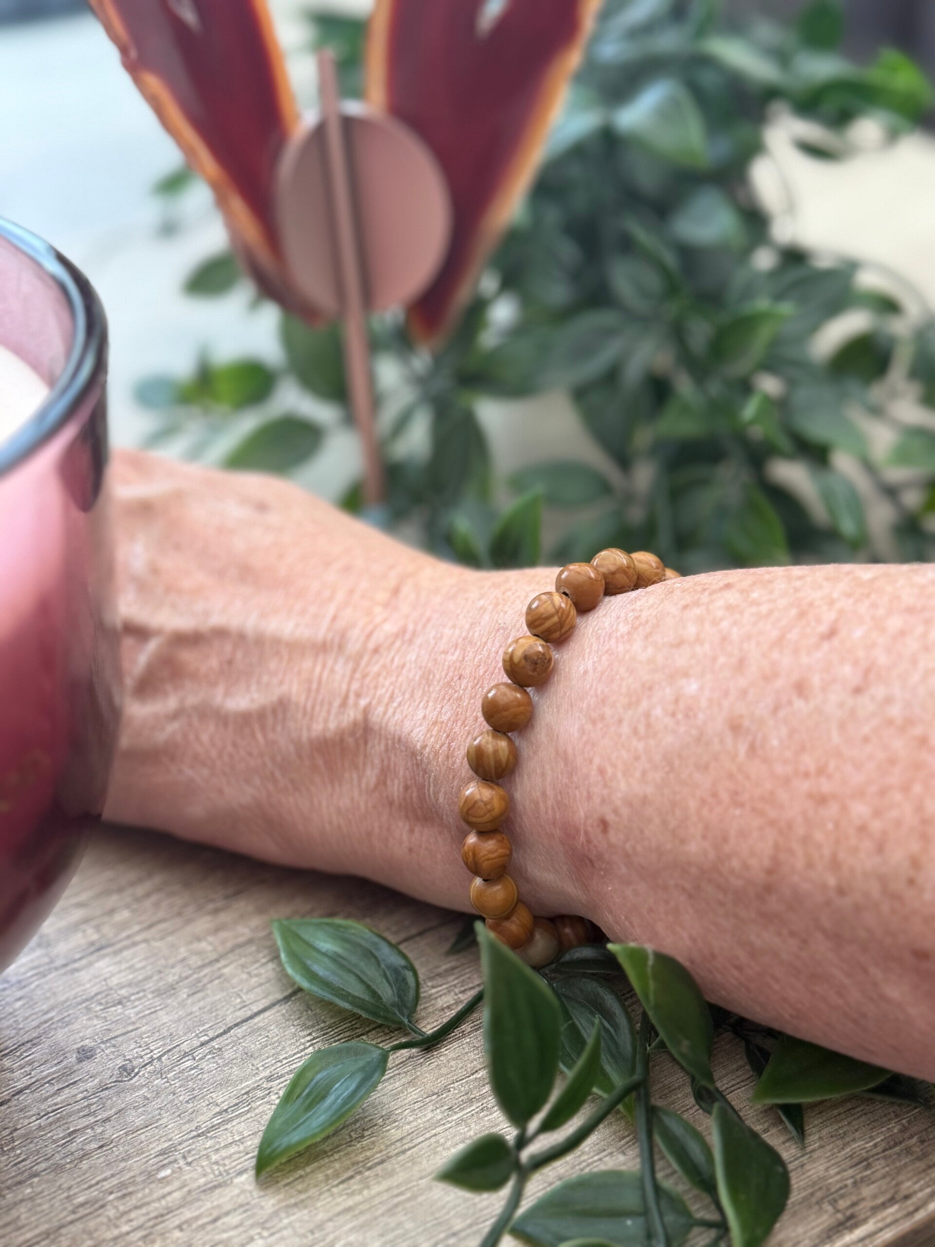 Olijfhout 8mm armband