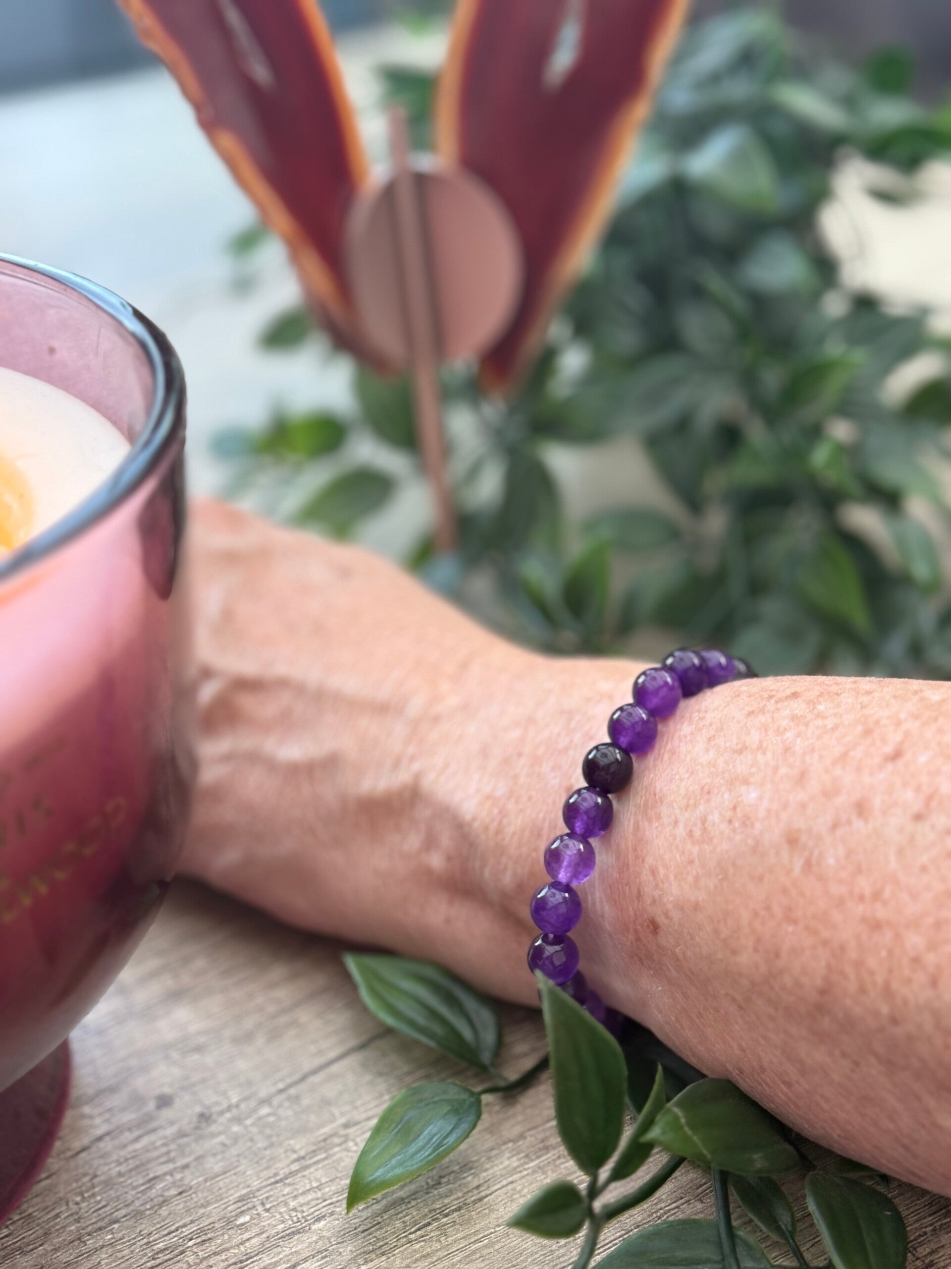 Amethist 8mm armband