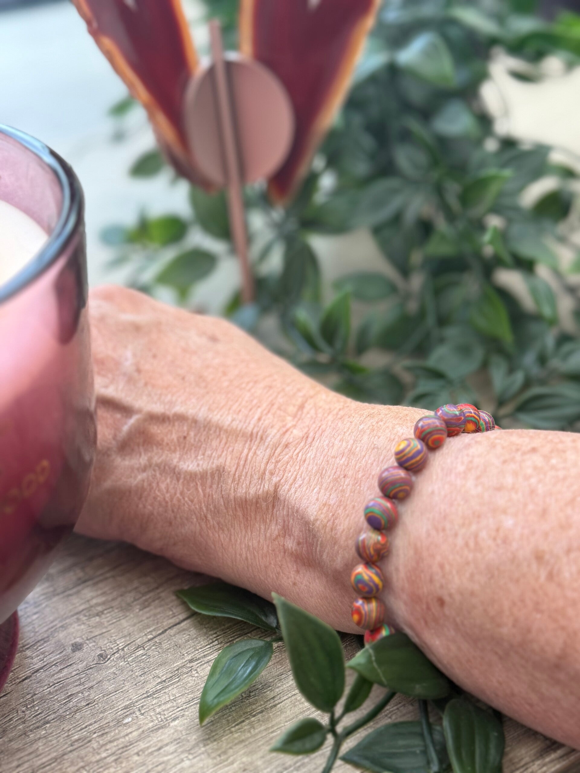 Regenboog Jasper 8mm armband