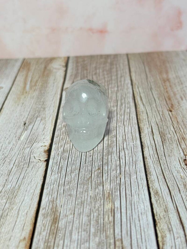 Bergkristal met chlorietinsluitsels skull