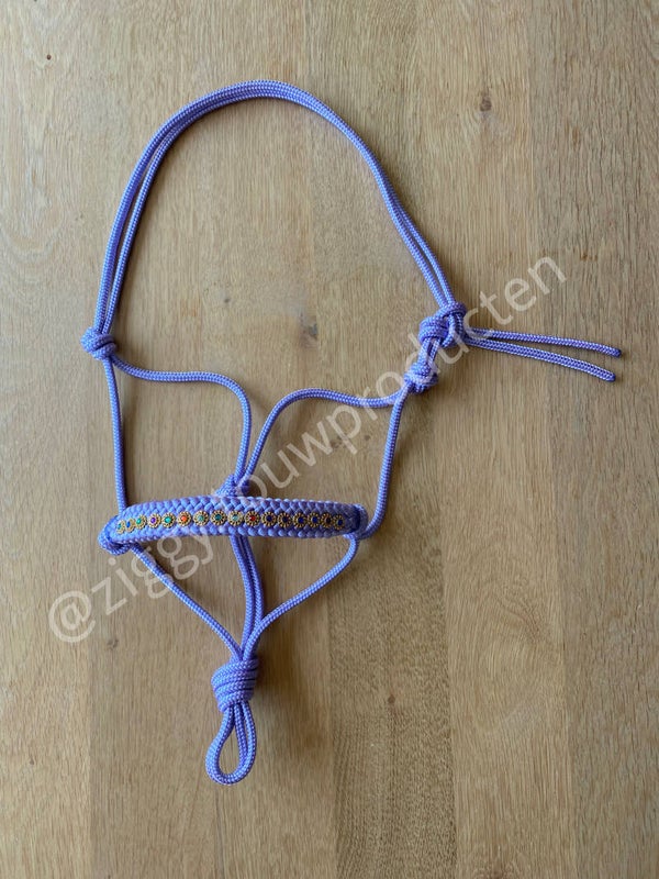 Golden Sparkle touwhalster. Lila maat shet