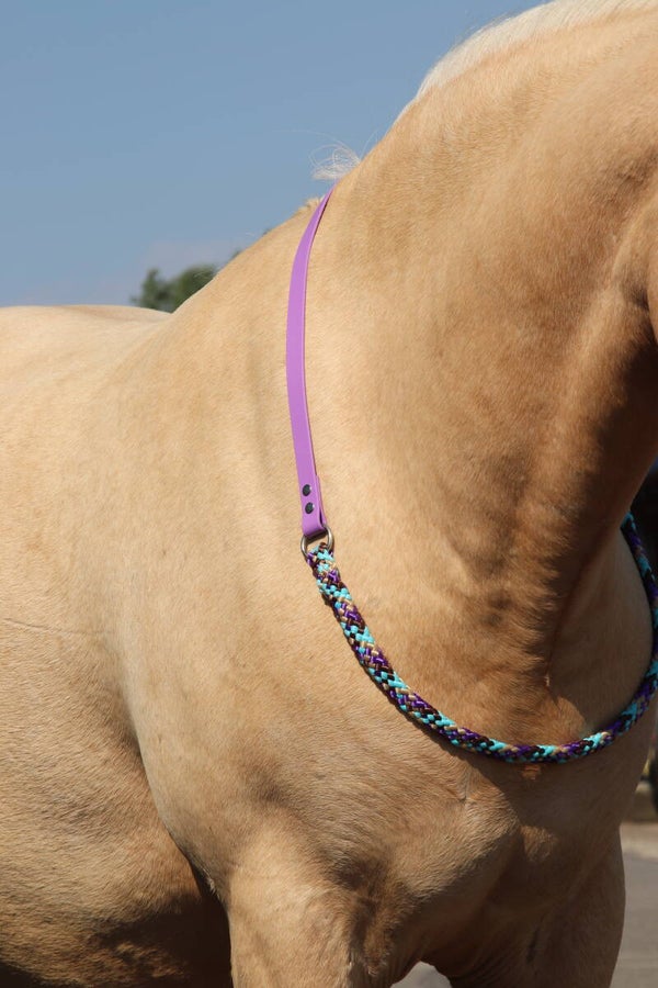 Neckrope biothane + touw Paars maat pony/cob