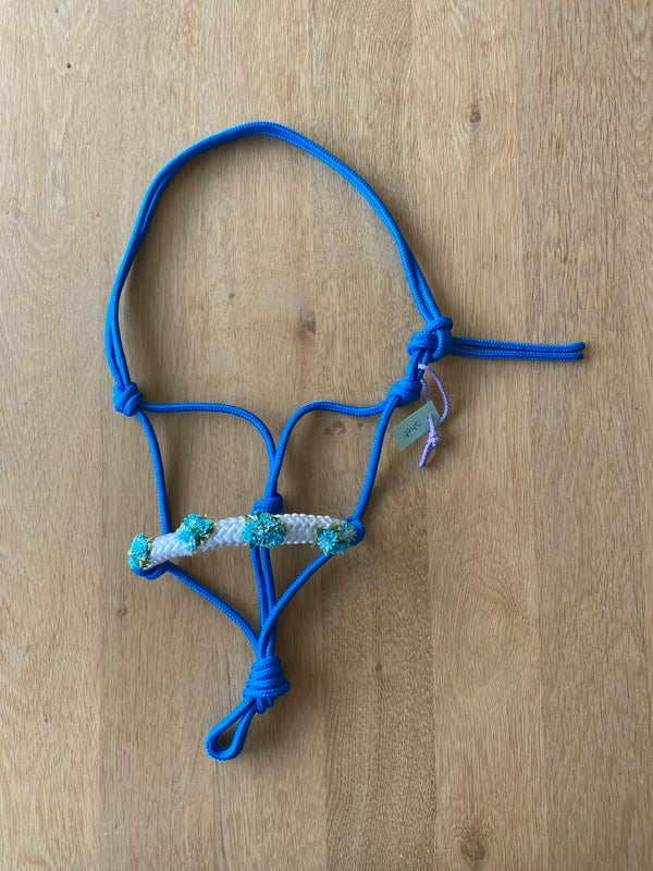 Bloemen touwhalster - Shet - Felblauw