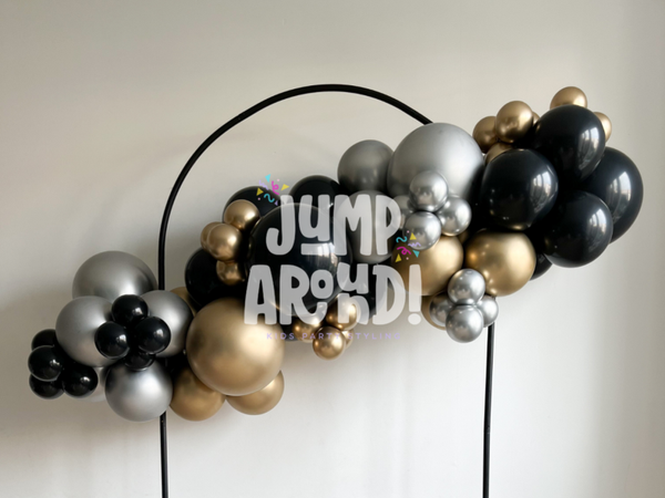 Zwart/ Goud/ Zilver chroom Ballonnenboog