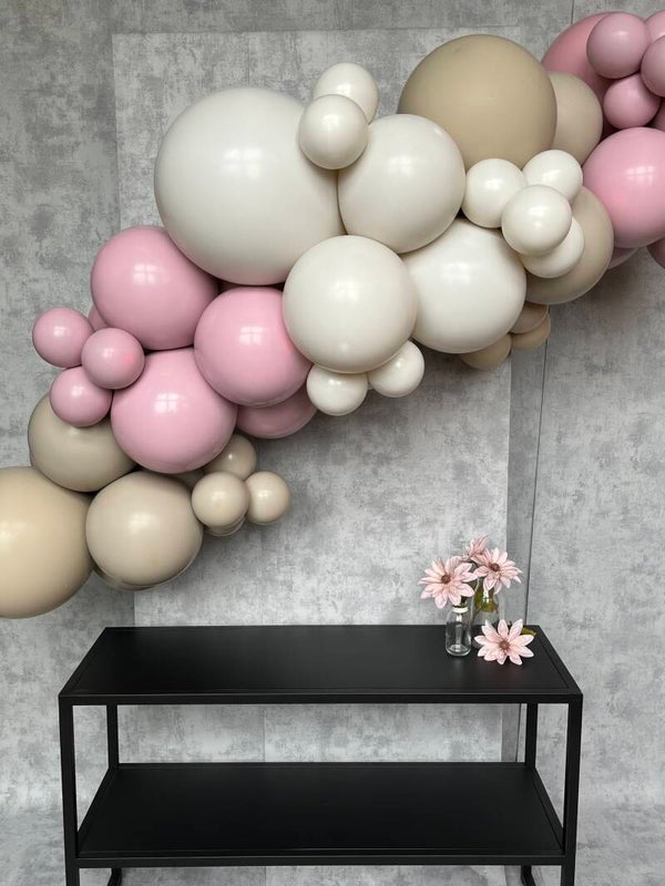 Boho pink ballonnenboog (deluxe)