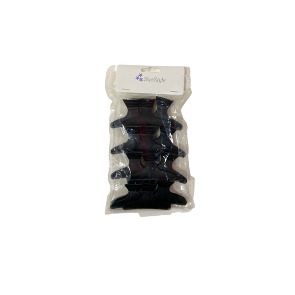 Kappersklemmen 12 stuks zwart