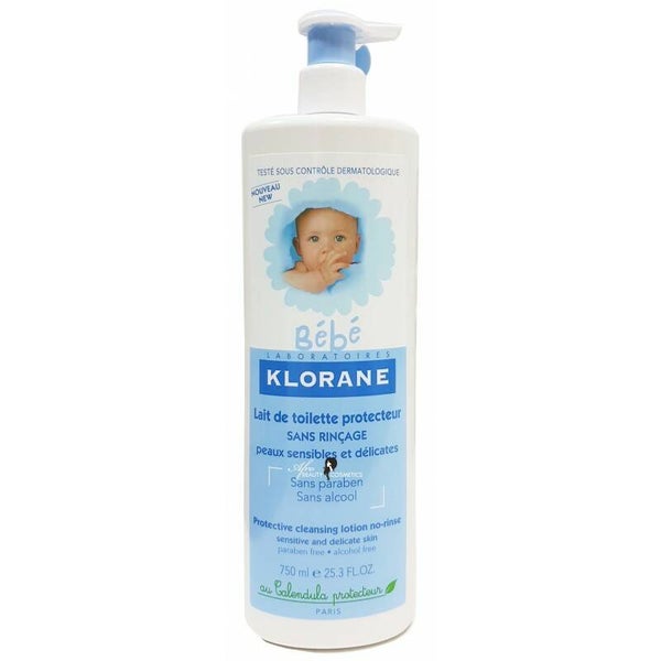 Klorane Lait De Toilette Protecteur Protective Cleansing Lotion No-rinse 0% Alcohol 0% Paraben (750ml)