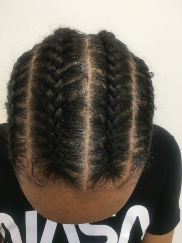 Cornrows, van bovenaf gezien