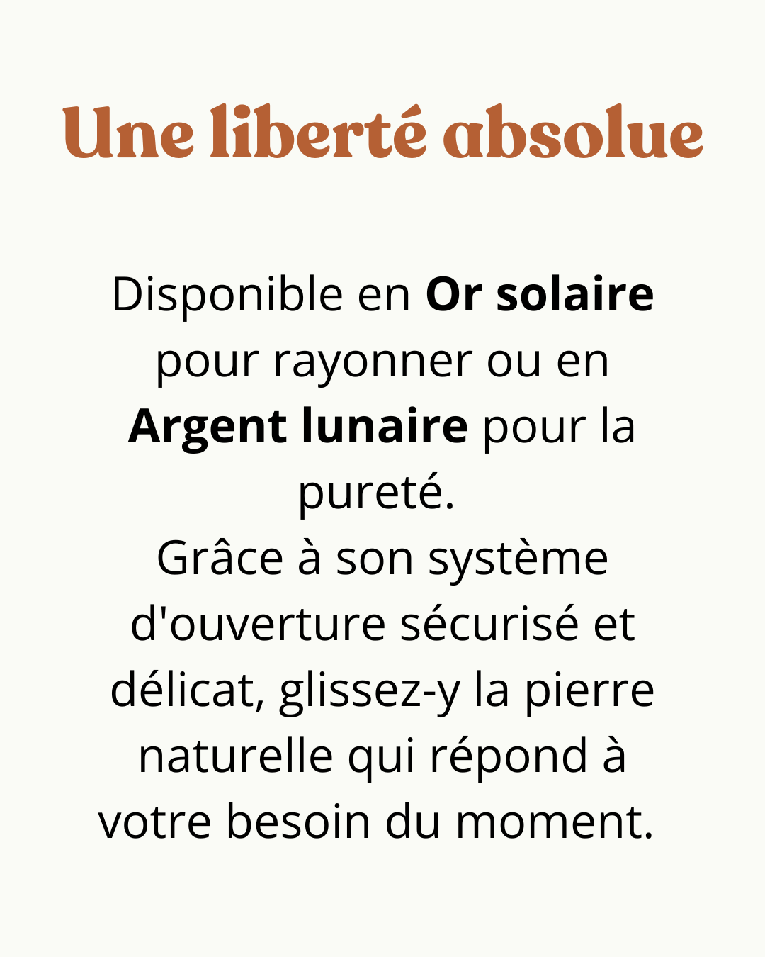 Liberté d'utiliser le collier Or ou Argent